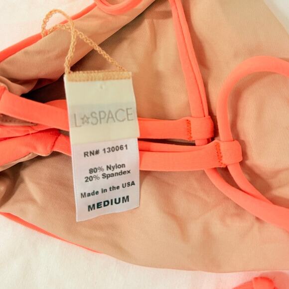 L*Space Coral 2pcs Bikinis Set Medium Beach Miami Swim Summer Vacation - Picture 4 of 5